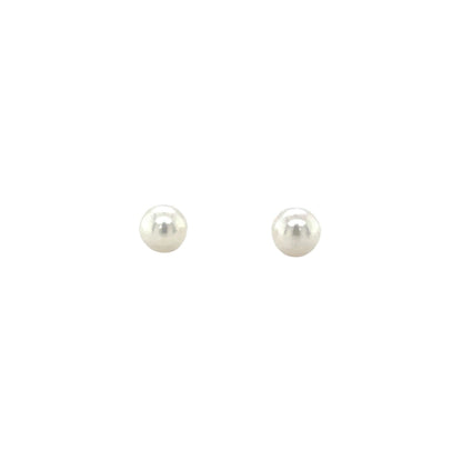 9ct Yellow Gold Akoya Pearl Stud Earrings (5-5.5mm)