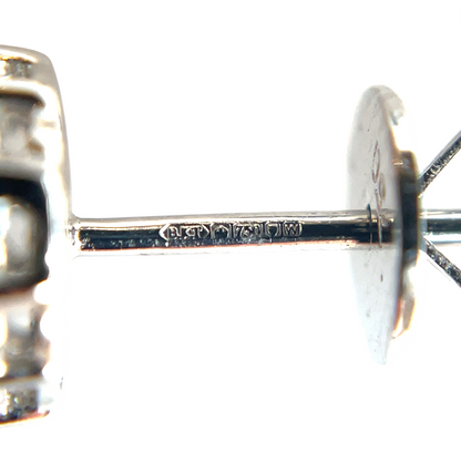 18ct White Gold Emerald & Diamond Cluster Stud Earrings