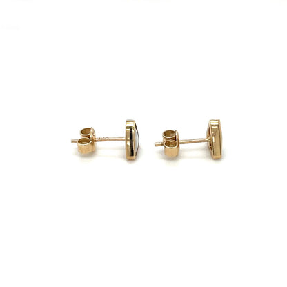 9ct Yellow Gold Triangle Opal Earrings