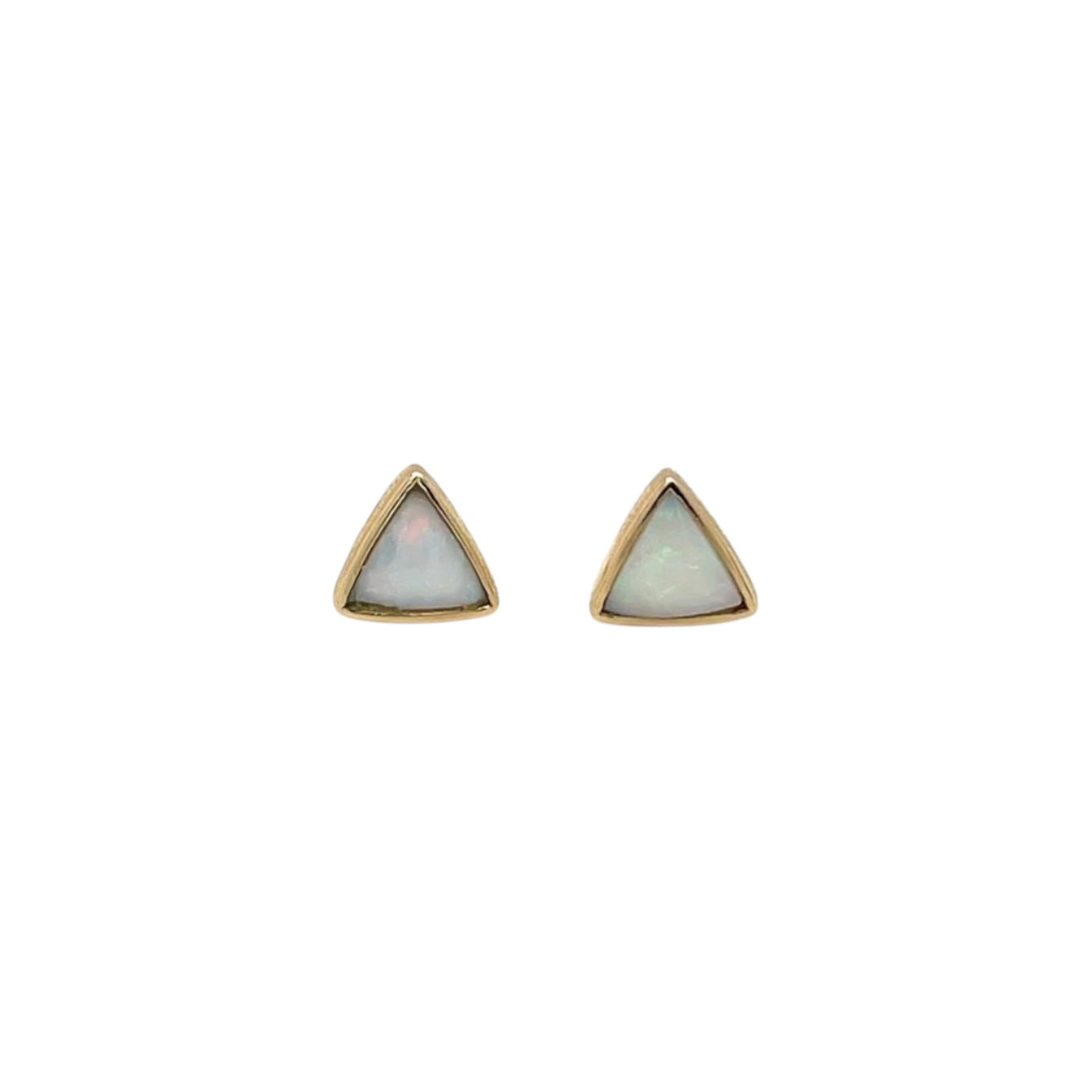 9ct Yellow Gold Triangle Opal Earrings