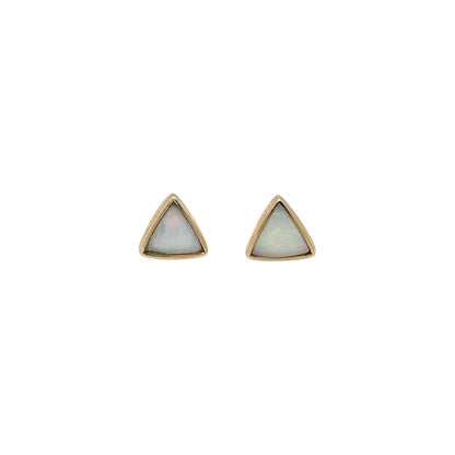 9ct Yellow Gold Triangle Opal Earrings