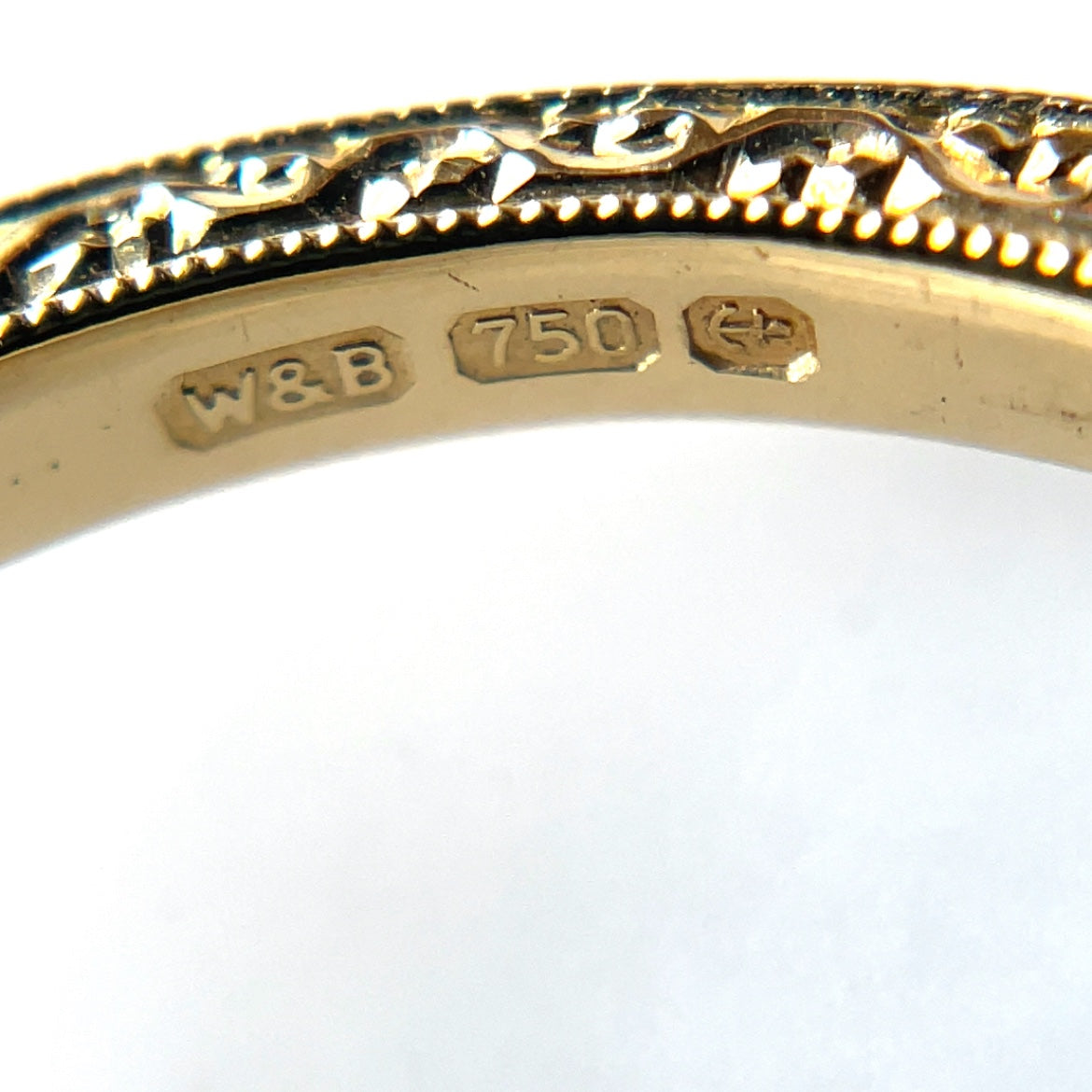 Engraved 18ct Yellow Gold & Platinum Large Diamond Solitaire Ring