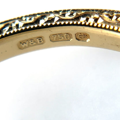 Engraved 18ct Yellow Gold & Platinum Large Diamond Solitaire Ring