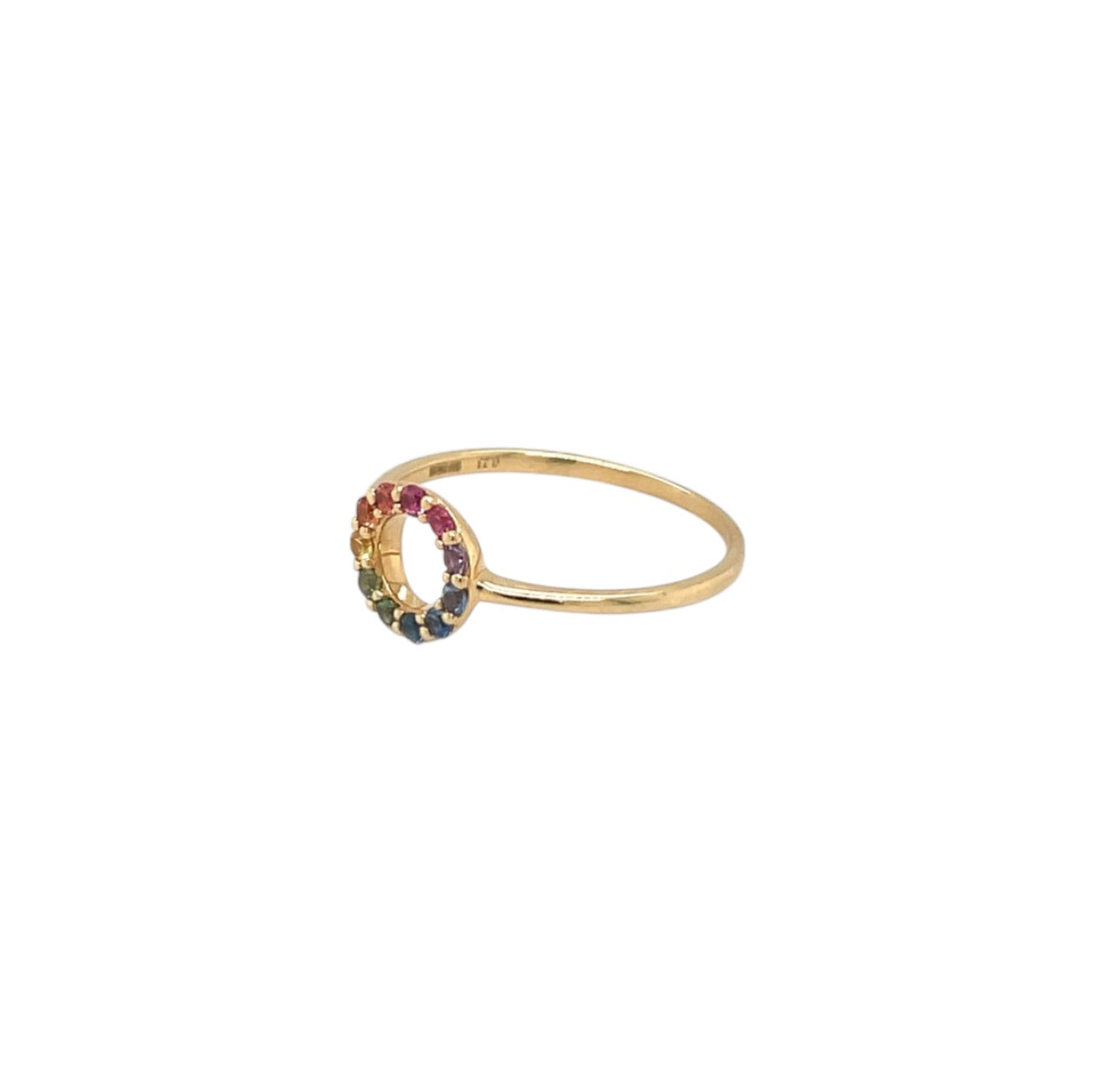 18ct Yellow Gold Multi-Coloured Sapphire Ring (N)