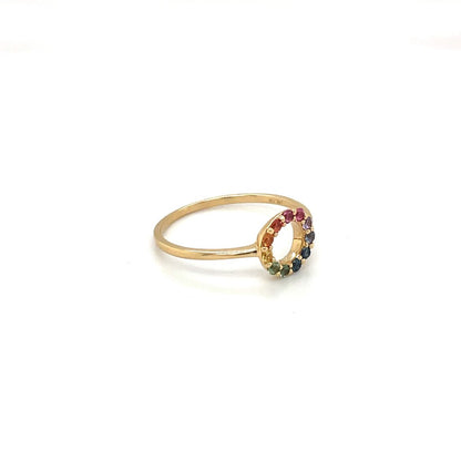 18ct Yellow Gold Multi-Coloured Sapphire Ring