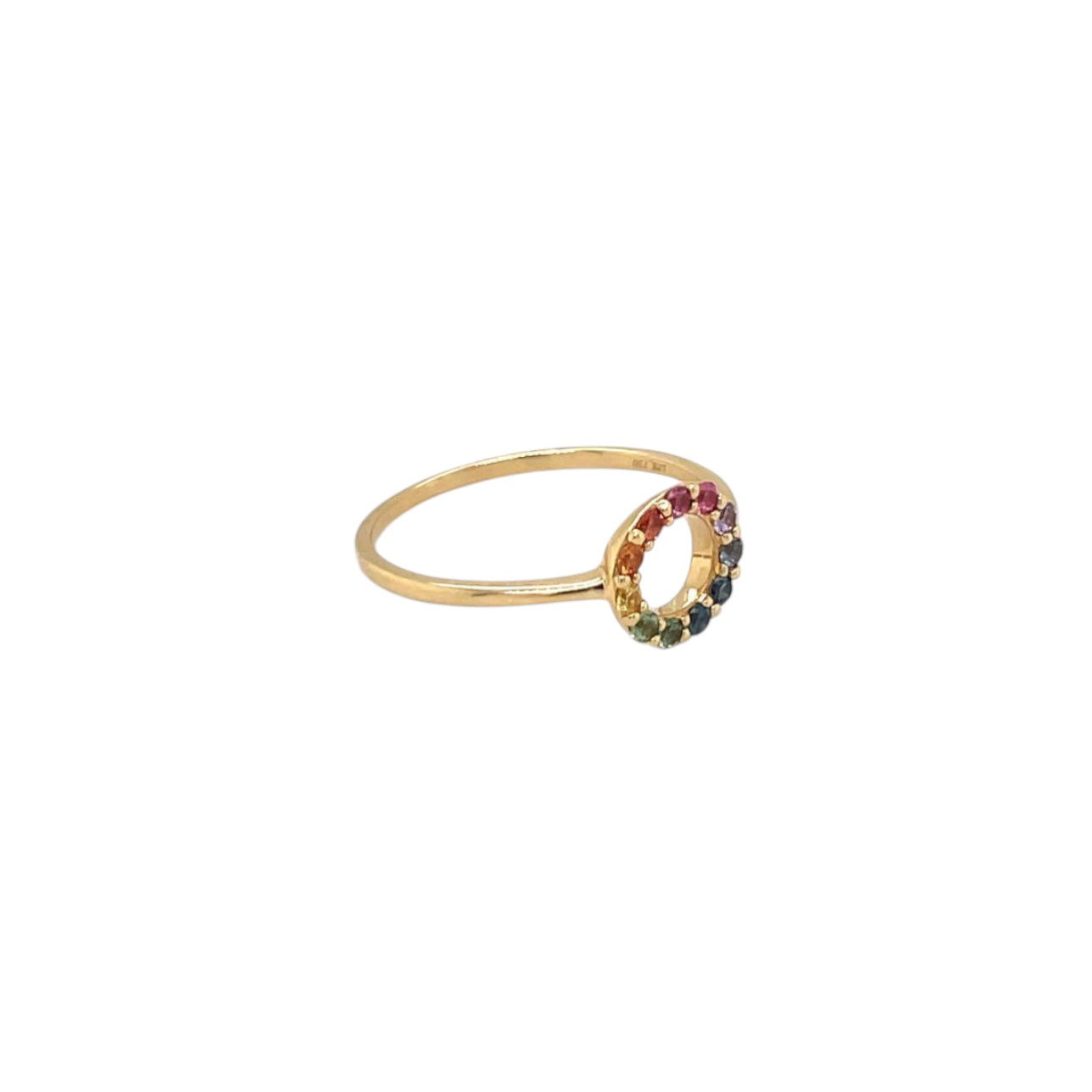 18ct Yellow Gold Multi-Coloured Sapphire Ring (N)