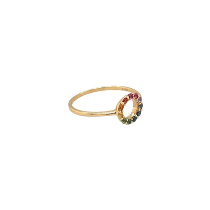 18ct Yellow Gold Multi-Coloured Sapphire Ring (N)
