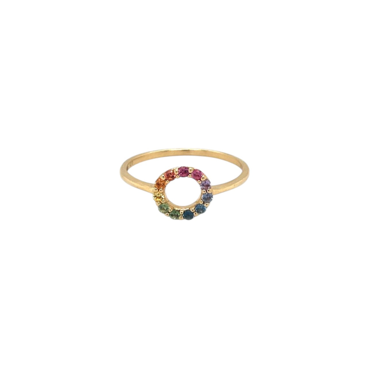 18ct Yellow Gold Multi-Coloured Sapphire Ring (N)