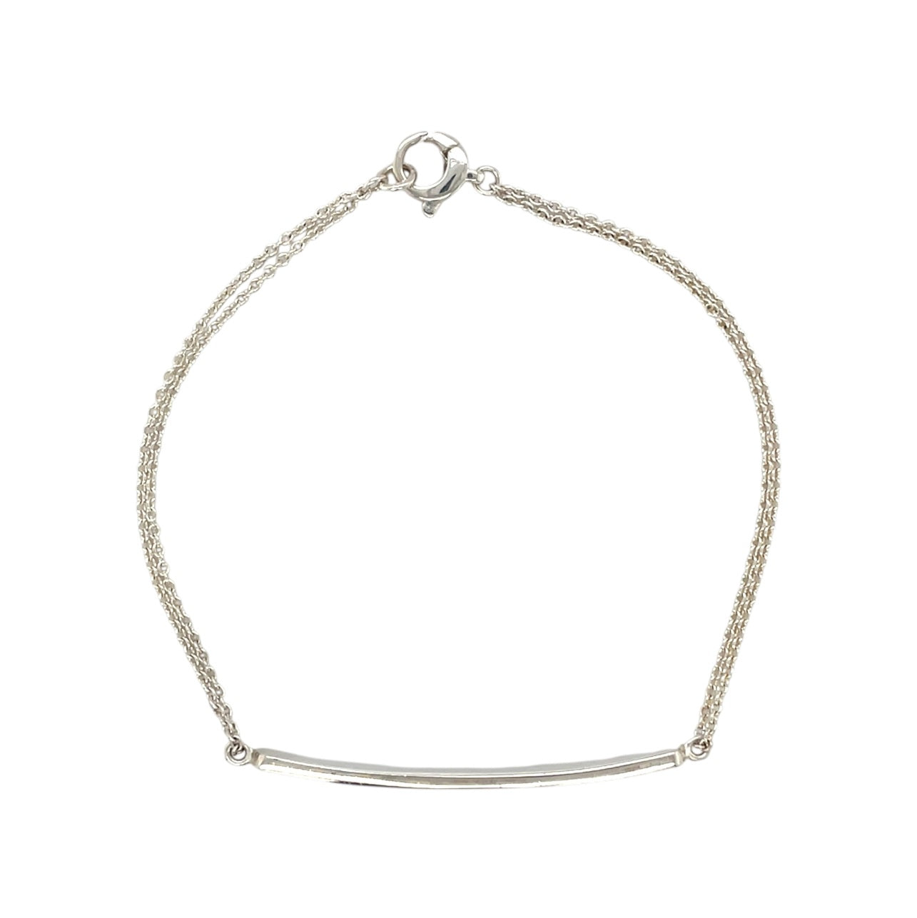 Silver Double Chain Identity Bracelet (8")