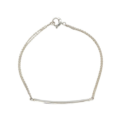 Silver Double Chain Identity Bracelet (8")