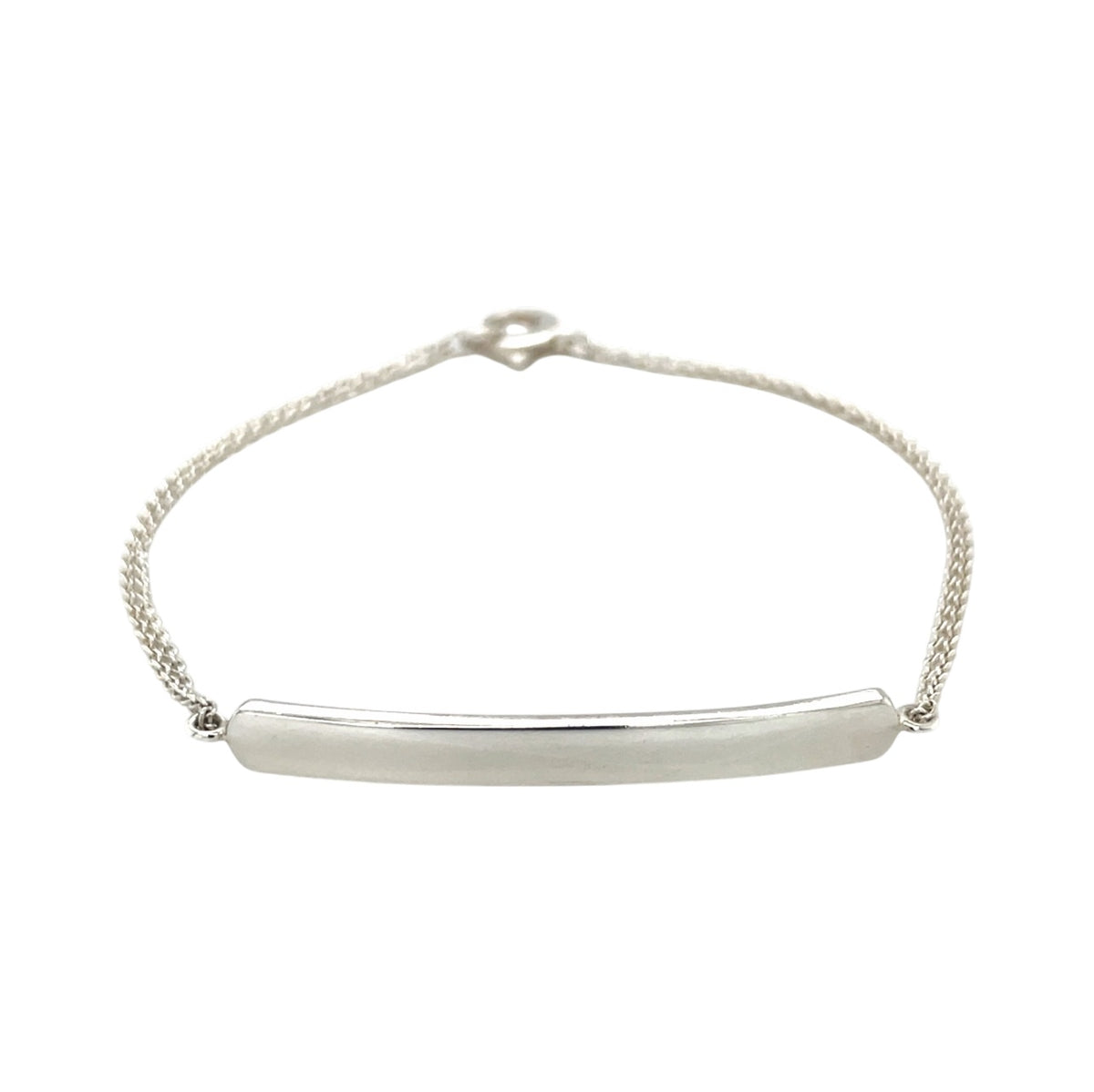 Silver Double Chain Identity Bracelet (8")