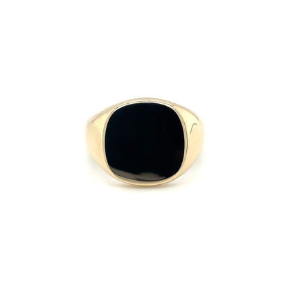 9ct Yellow Gold Cushion Signet Ring (15x15mm)