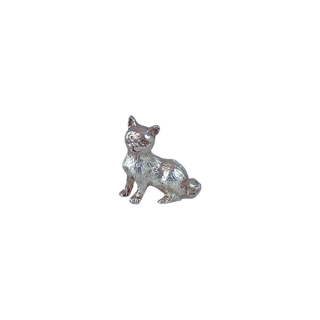 Solid Silver Sitting Cat