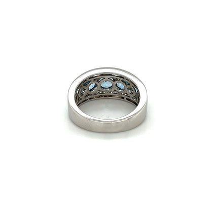 Platinum Aquamarine & Diamond Dress Ring