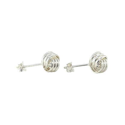 Silver Knot Stud Earrings