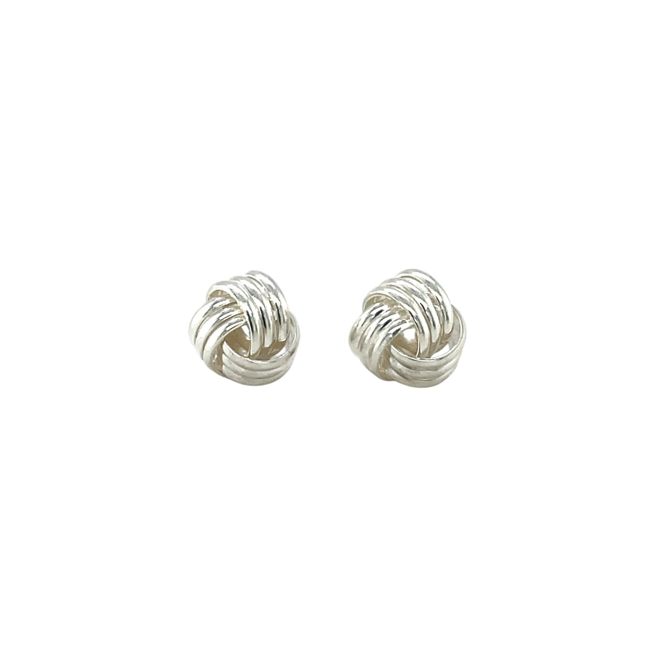 Silver Knot Stud Earrings