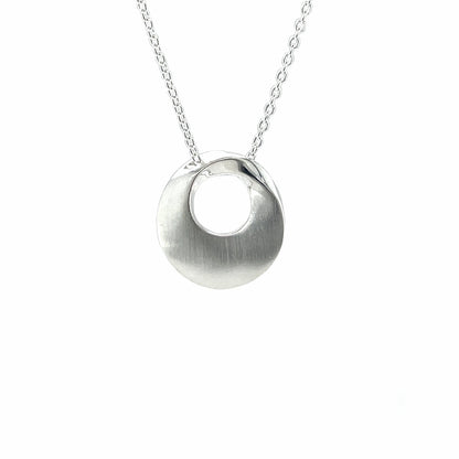 Silver Open Circle Pendant & Chain (16-18")