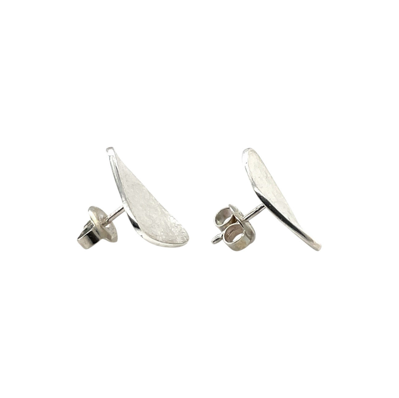 Silver Organic Matte Stud Earrings