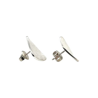 Silver Organic Matte Stud Earrings