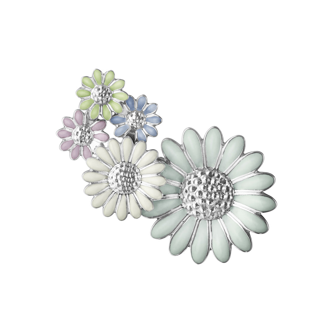 Silver Multi-colour Enamel Daisy Earcuff (Right)