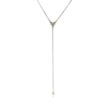 Silver Bead Lariat Adjsutable Necklace