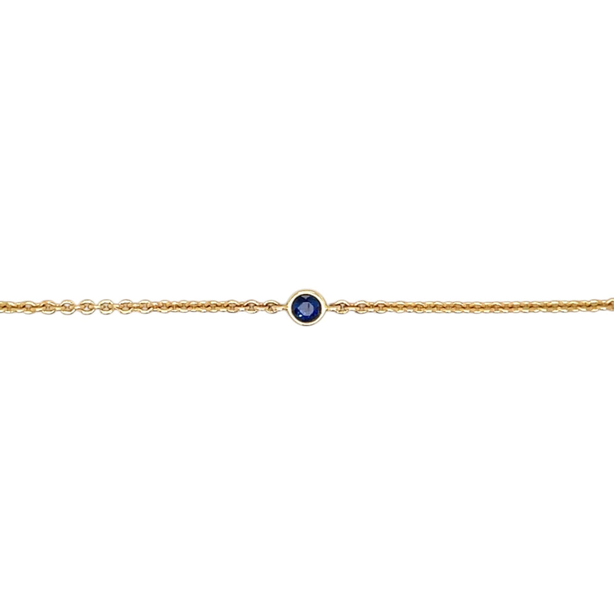 18ct Yellow Gold Sapphire & Diamond Station Necklace (16-18")