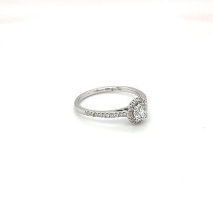 18ct White Gold Diamond Cluster Target Ring