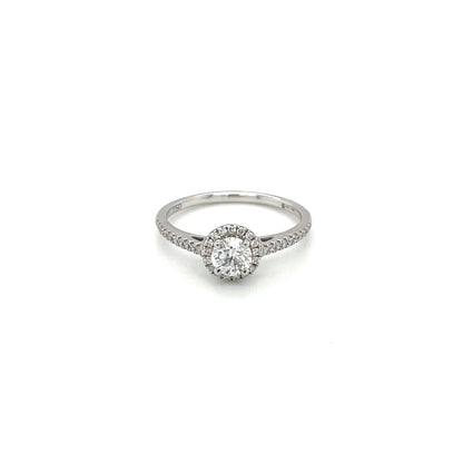 18ct White Gold Diamond Cluster Target Ring