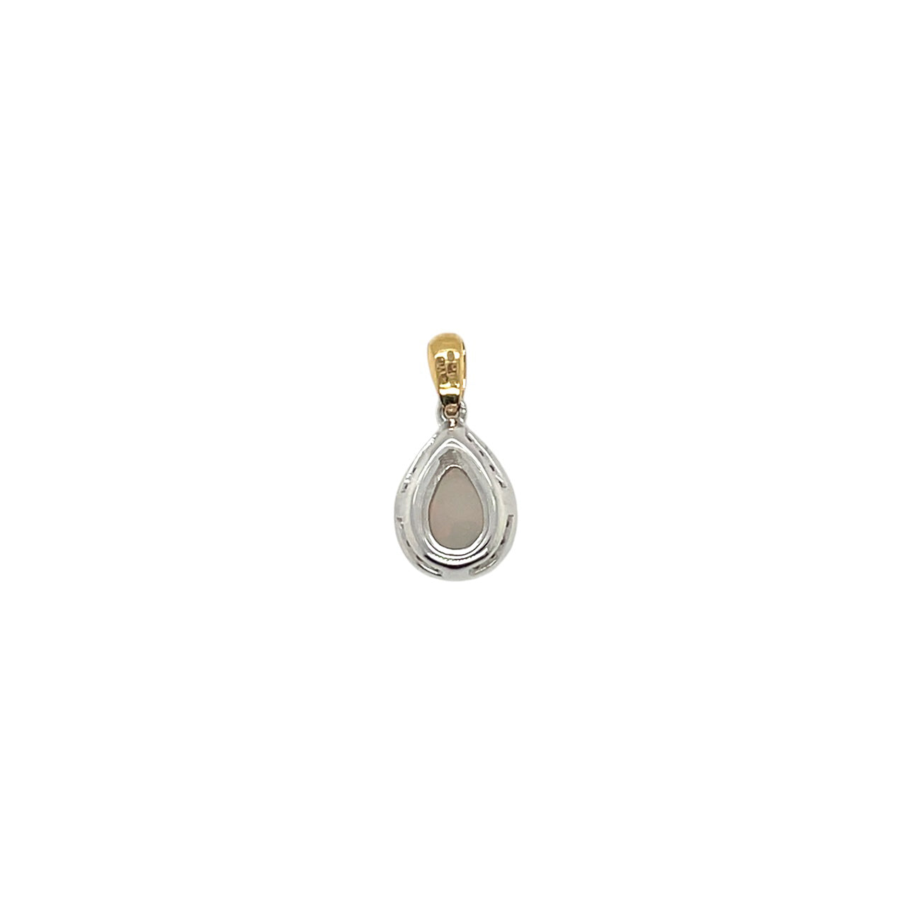 18ct Yellow & White Gold Opal & Diamond Pear Shaped Pendant