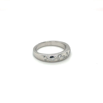 Platinum Half-Set Scattered Diamond Eternity Ring