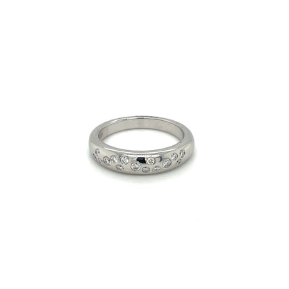 Platinum Half-Set Scattered Diamond Eternity Ring