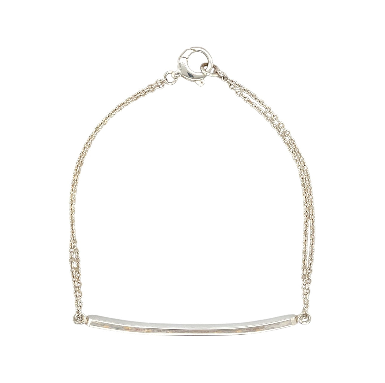 Silver Double Chain Identity Bracelet (6.5")