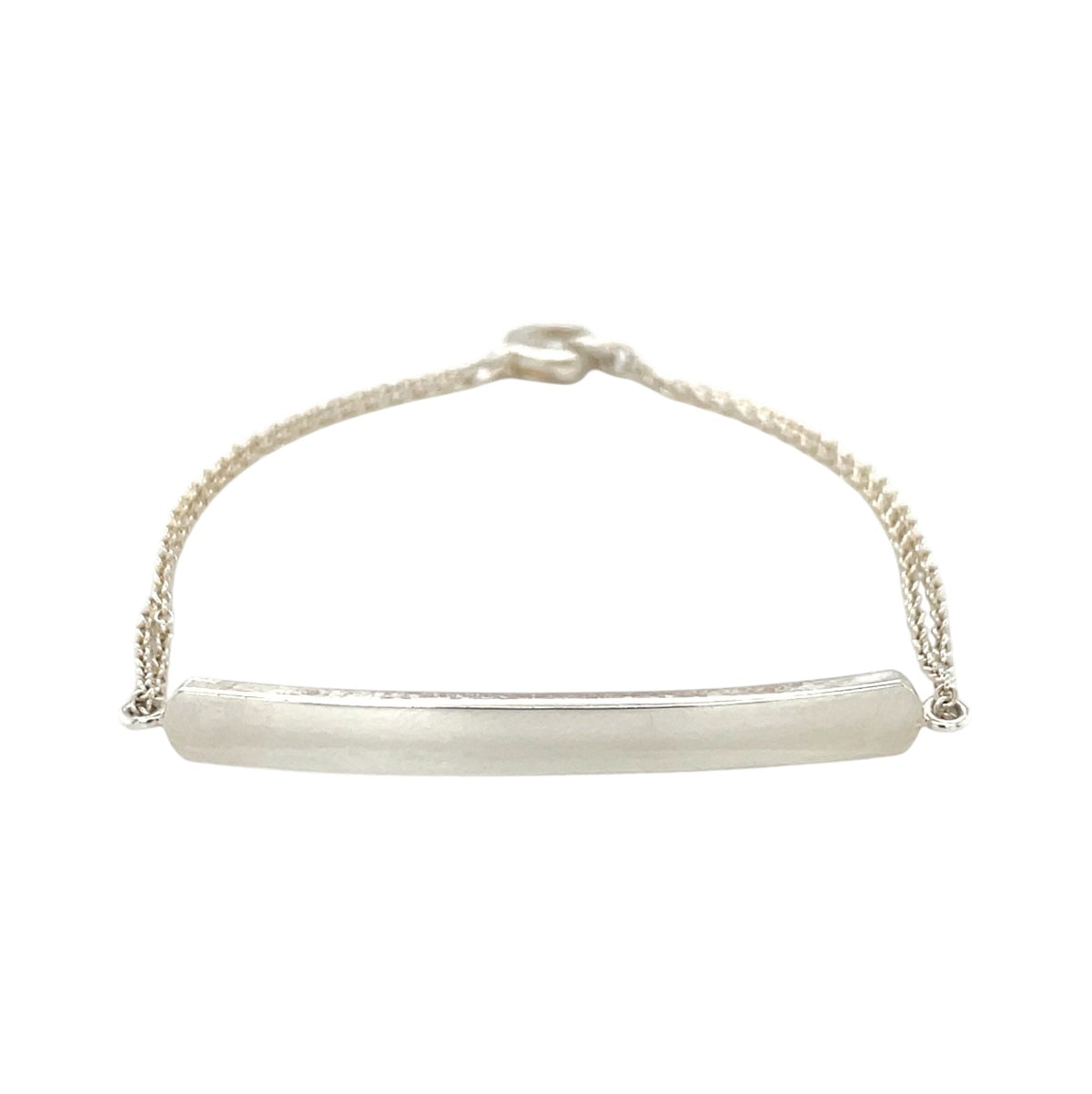 Silver Double Chain Identity Bracelet (6.5")