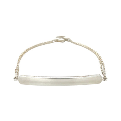 Silver Double Chain Identity Bracelet (6.5")