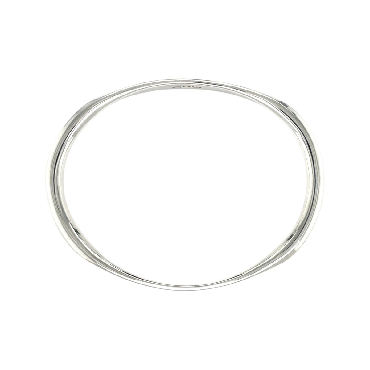 Silver Oval Bangle (4mm)
