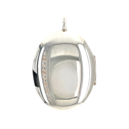 Silver Large Oval Locket Pendant