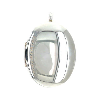 Silver Large Oval Locket Pendant