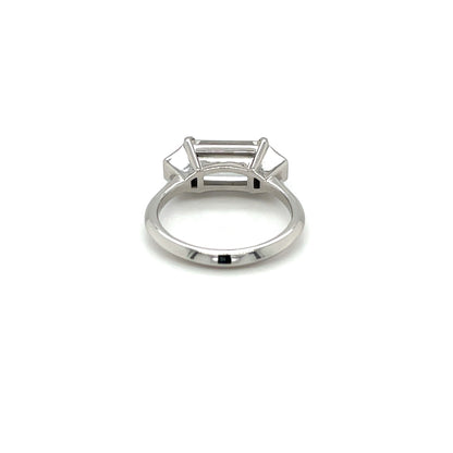 Platinum Three-Stone Baguette Diamond Ring