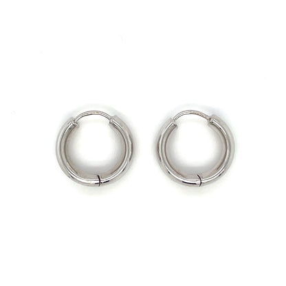 9ct White Gold Hinged Hoop Earrings