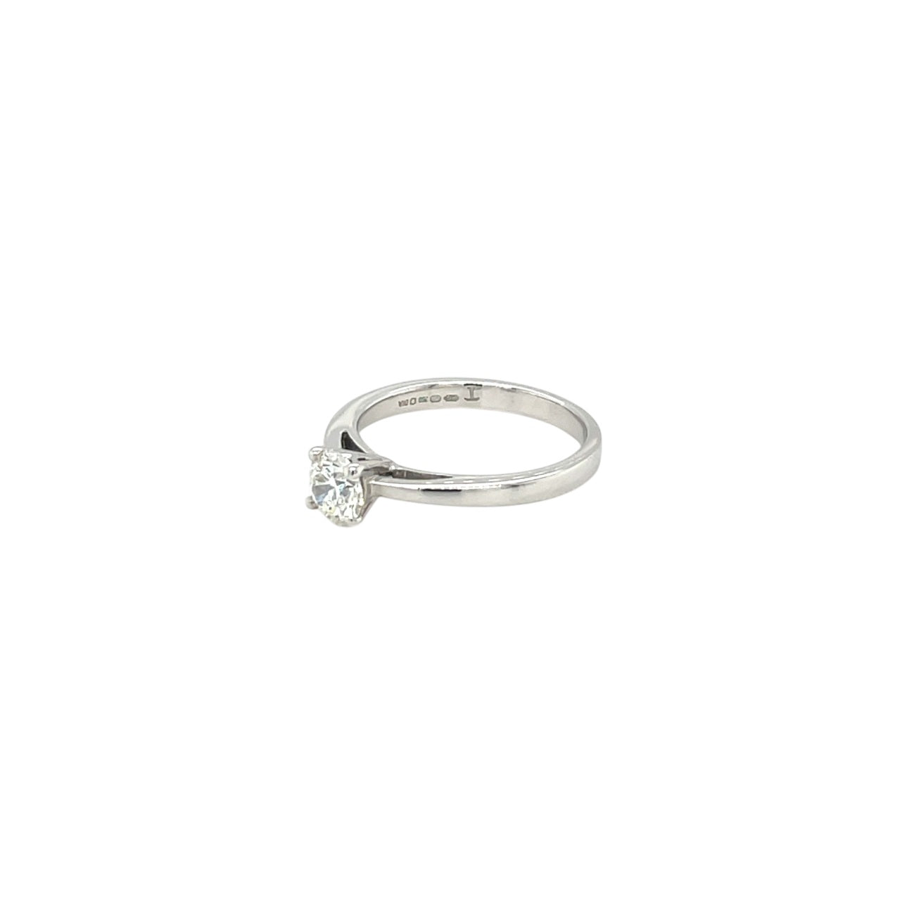 18ct White Gold Diamond Solitaire Ring (K1/2)