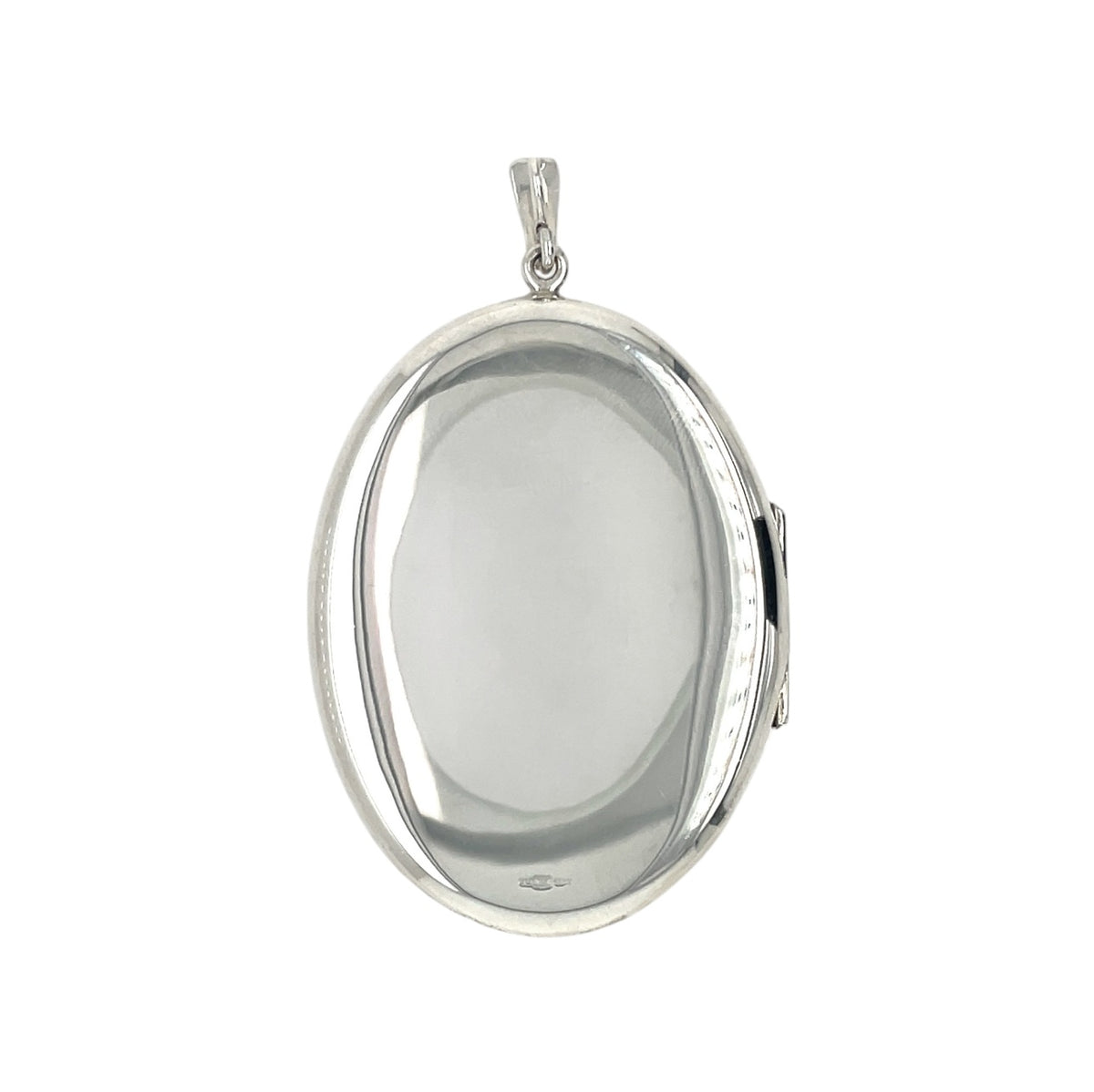 Silver Foliate Engraved Oval Locket (43mm) & Chain (16-18")