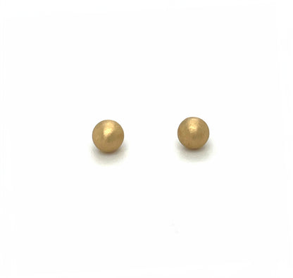 9ct Yellow Gold Satin Ball Stud Earrings (5mm)