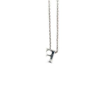 Silver 'F' Initial Slider Pendant & Chain (16-18")