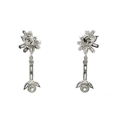 18ct White Gold 'day-to-night' Diamond Detatchable Drop Earrings