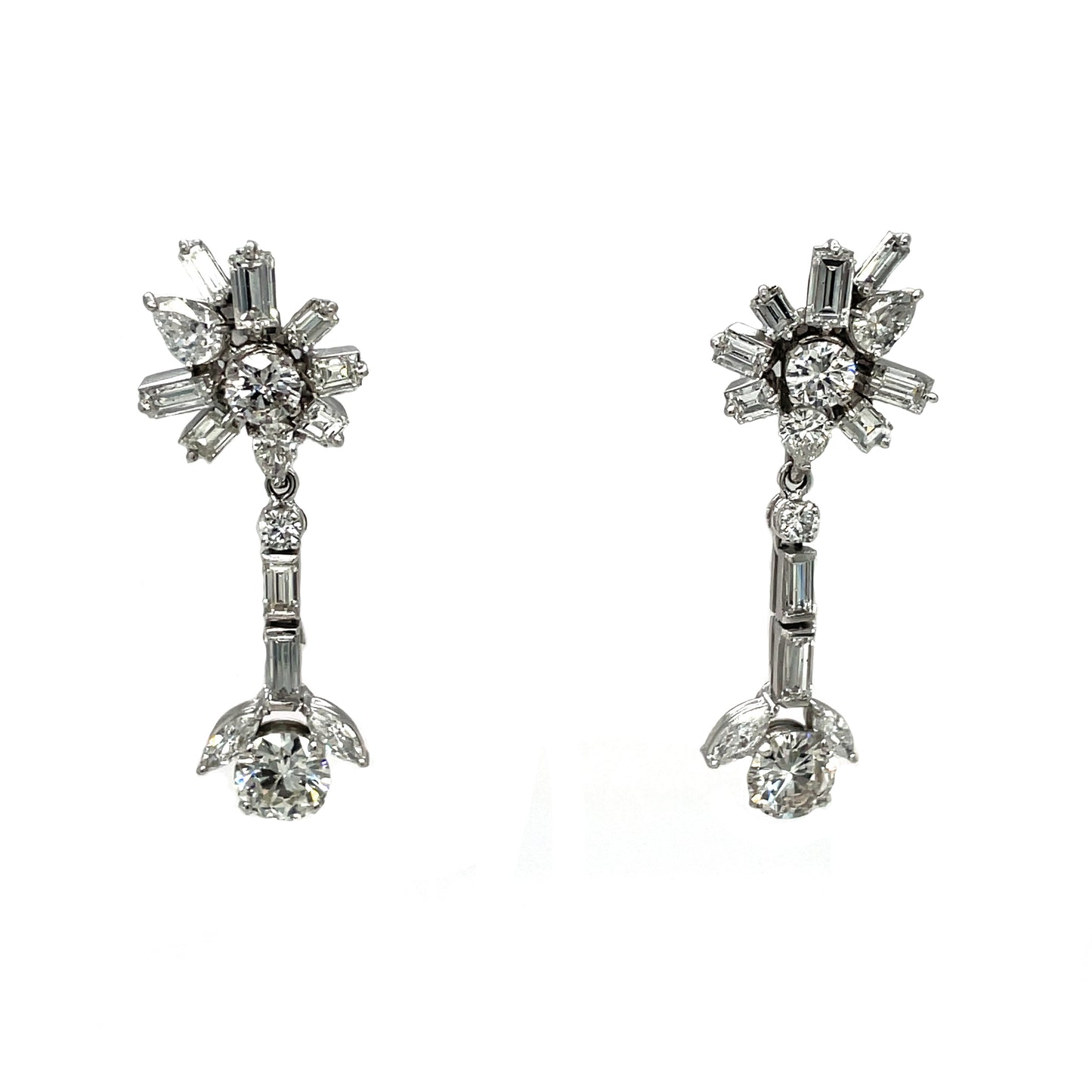 18ct White Gold 'day-to-night' Diamond Detatchable Drop Earrings