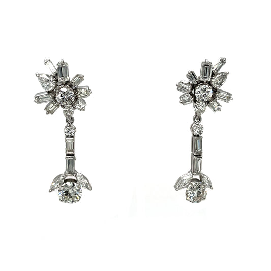 18ct White Gold 'day-to-night' Diamond Detatchable Drop Earrings