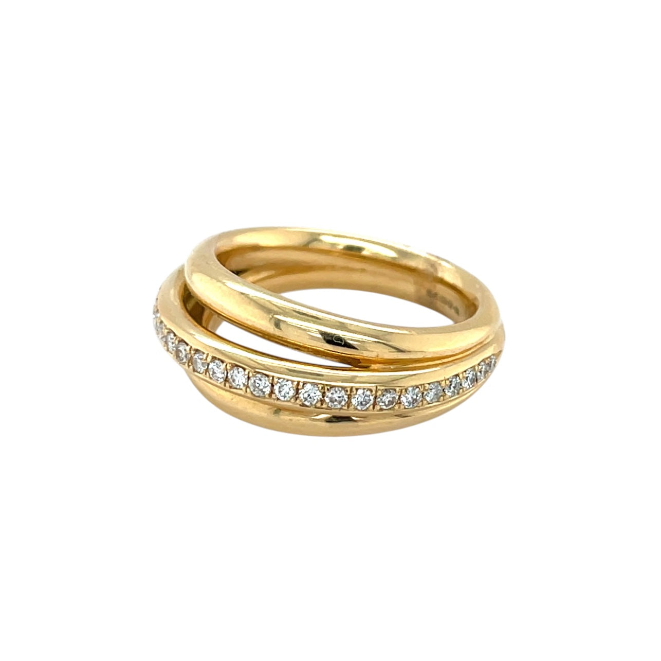 18ct Yellow Gold Layered Diamond Ring (M)