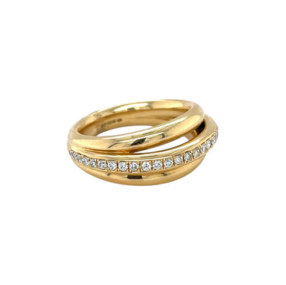 18ct Yellow Gold Layered Diamond Ring (M)