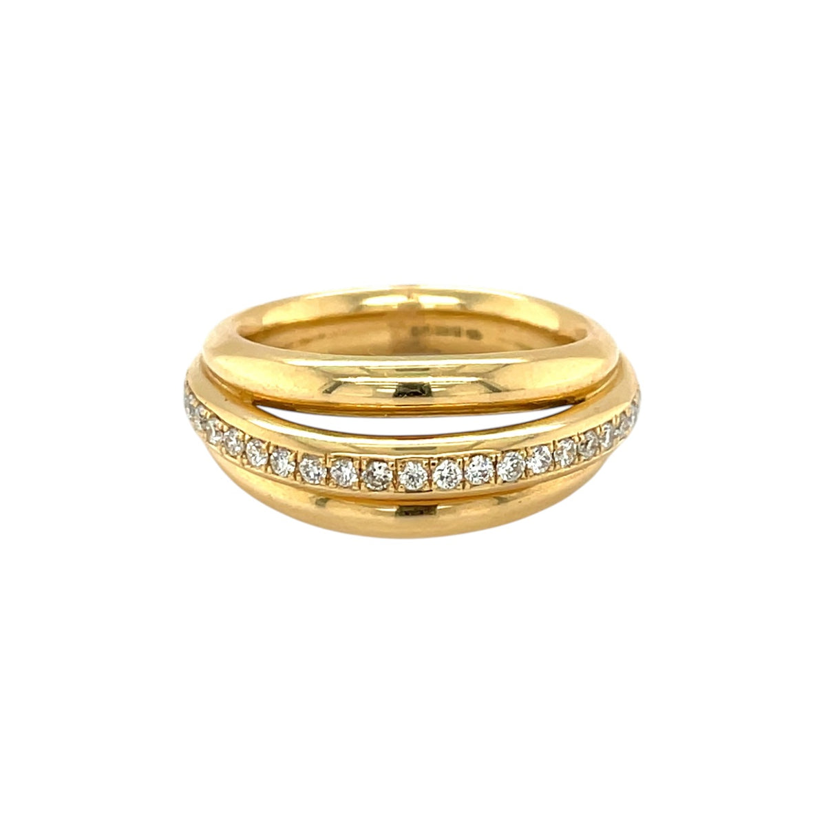 18ct Yellow Gold Layered Diamond Ring (M)