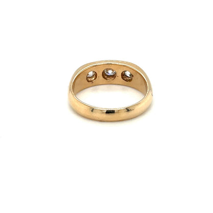 Vintage 18ct Yellow Gold Three Diamond Gypsy Ring